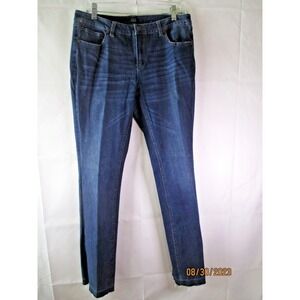 NWOT G.I.L.I. Released Hem Side Slit Regular Jeans-Dark Rinse T88 - Size 12